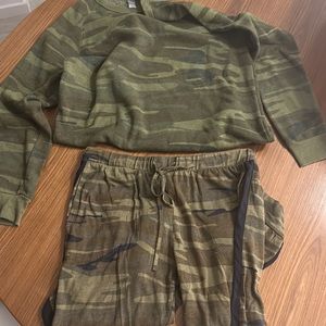 Alternative Apparel  camo sweatshirt and joggers SET